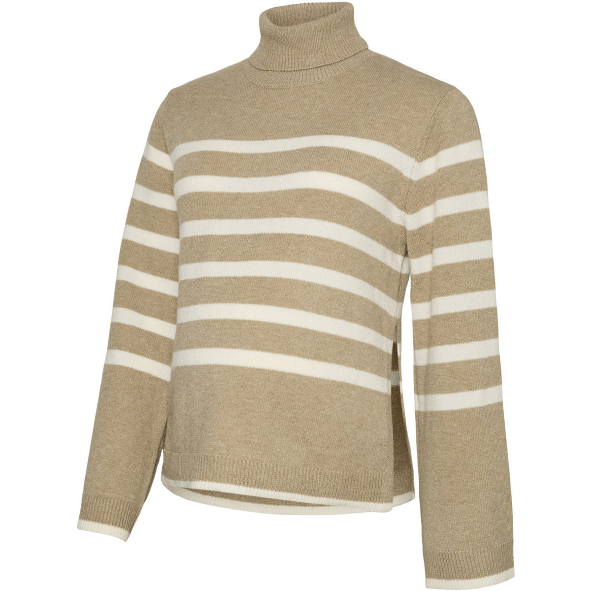 Mama;licious Fossil Birch Mlmimmi Vita Ls Striped Strikk Topp 2F