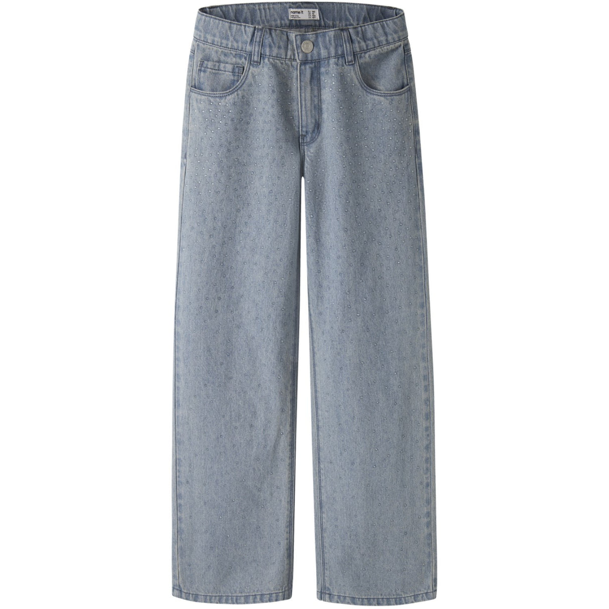 Name It Special Blue Grey Denim Nkfrose Wide Rain Jeans 4577-Im