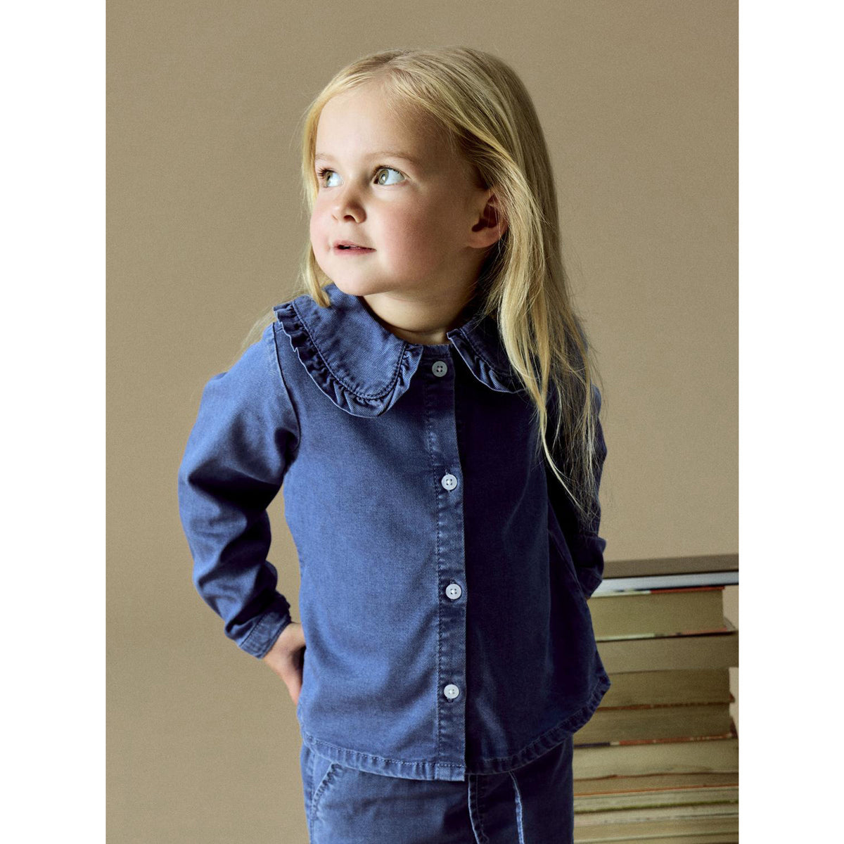 Name It Medium Blue Denim Nmfluna Ls Dnm Skjorte 4468-Yb