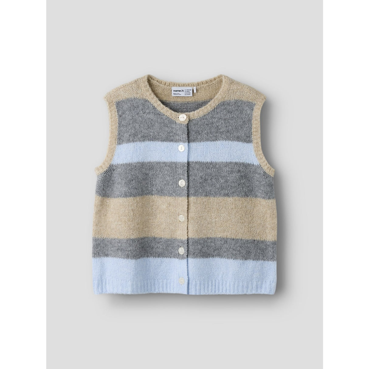 Name It Subdued Blue Nkfluci Loose Strikk Vest