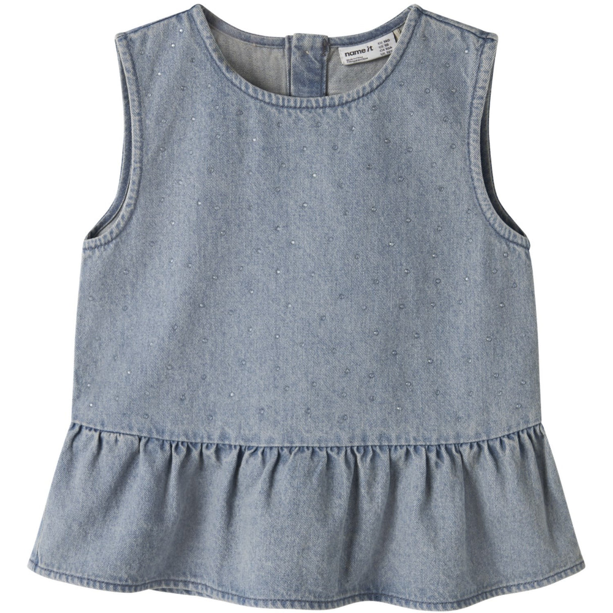Name It Special Blue Grey Denim Nkfrain Sl Dnm Topp 4577-Im