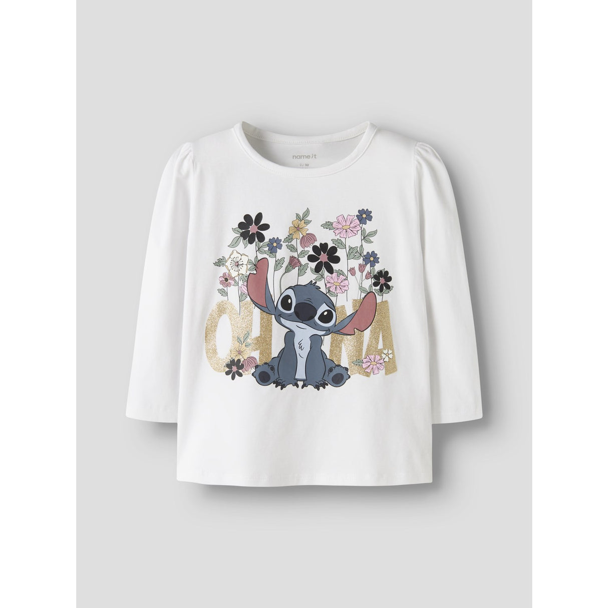 Name It Bright White Nmfjina Stitch Ls Topp Box Noos Wdi