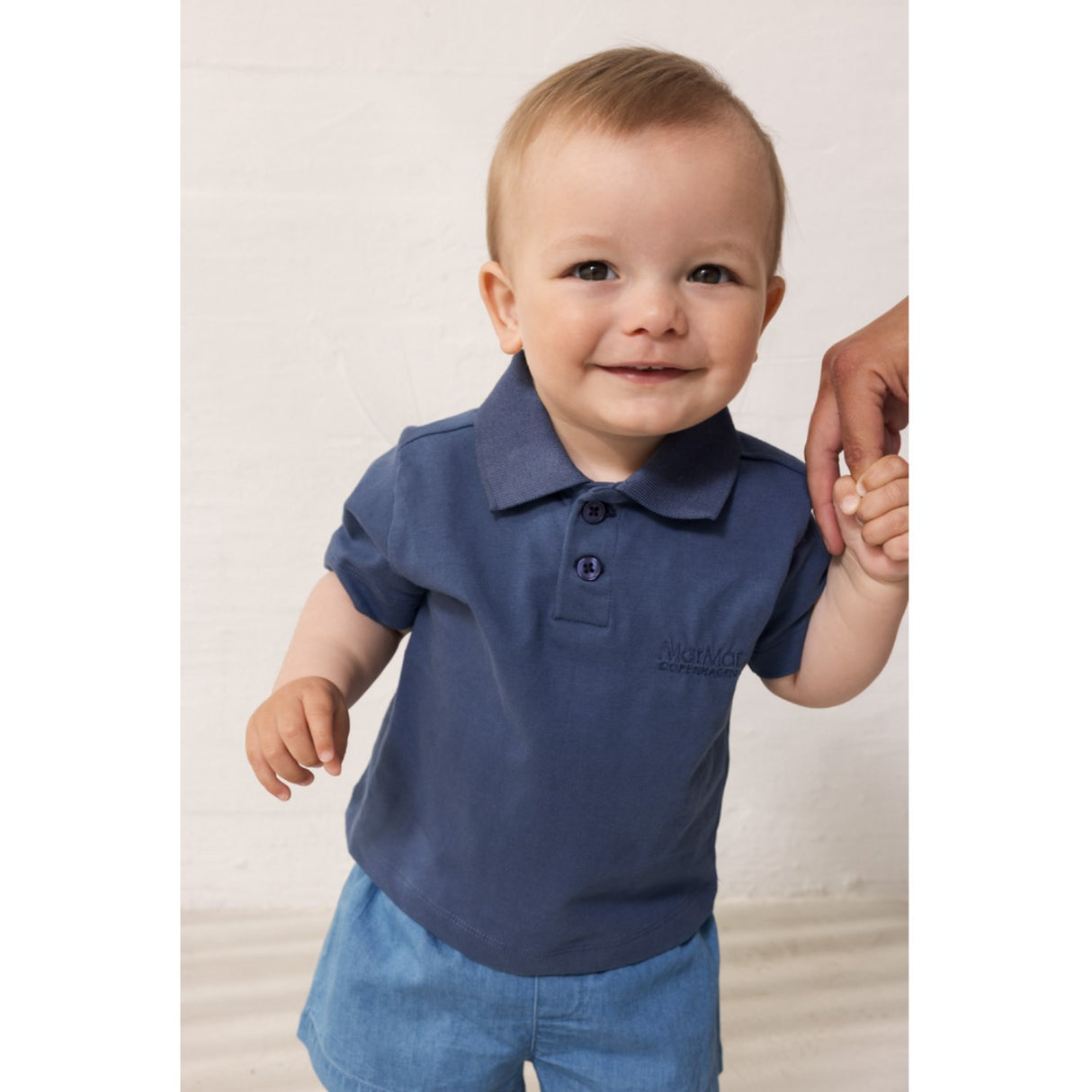 MarMar Cotton Jersey Vintage Blue Tad Polo T-shirt