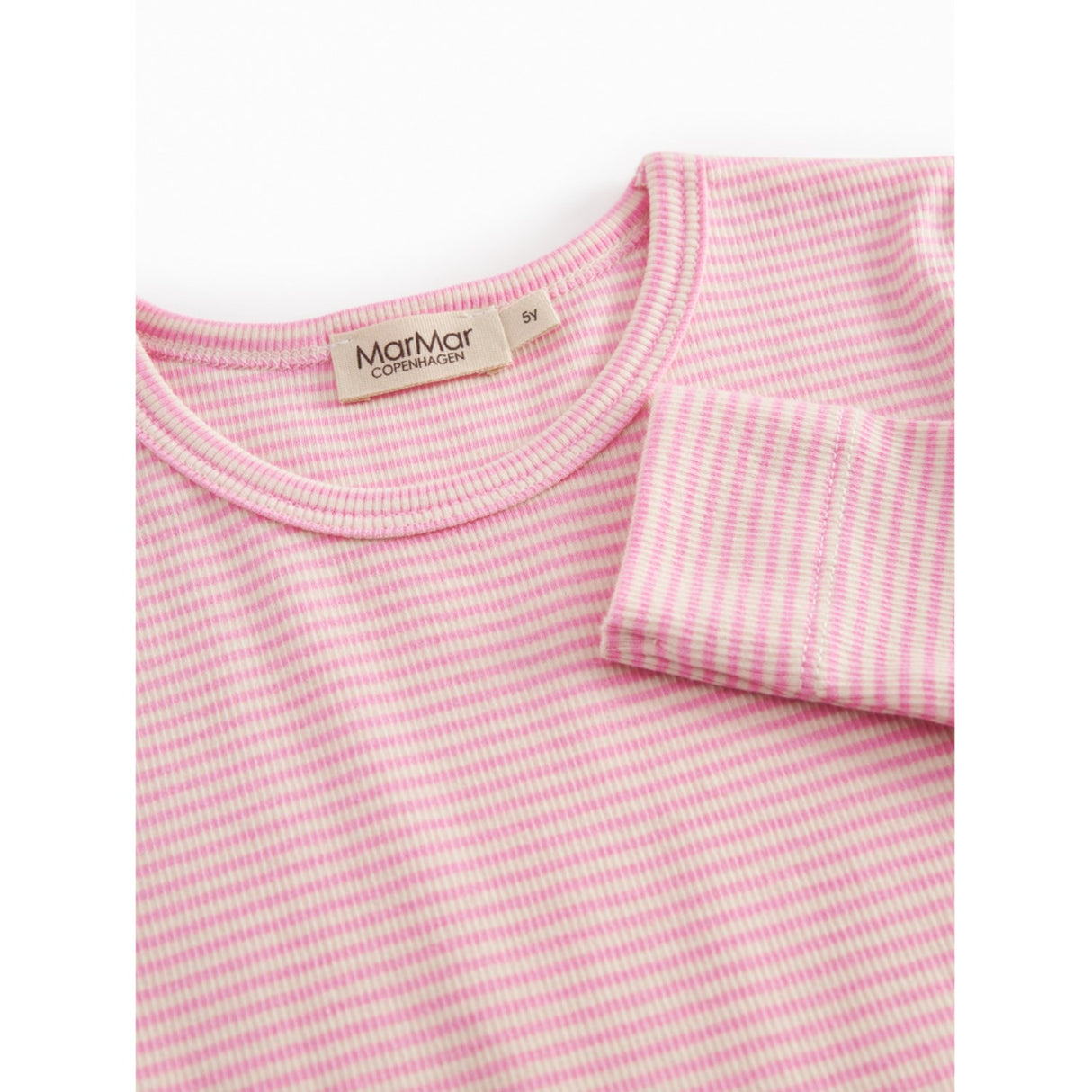 MarMar Modal Fine Rib Pink Stripe Diro Kjole
