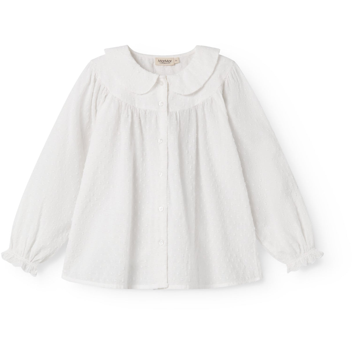 MarMar Fine Dobby White Trissy Bluse