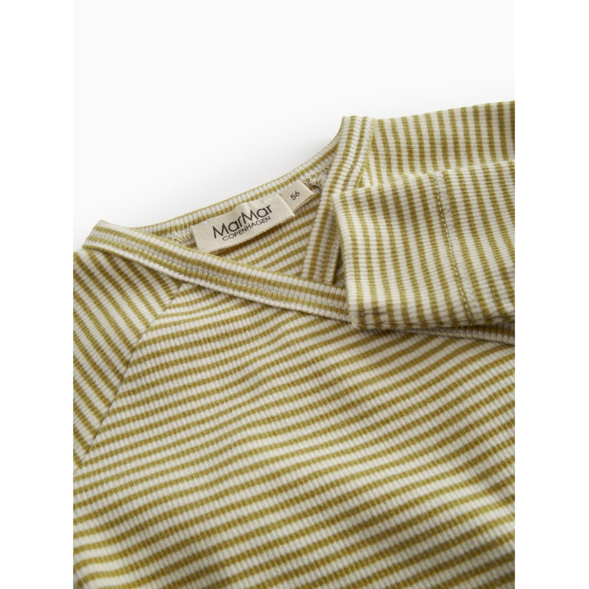 MarMar Newborn Modal Fine Rib Olive Stripe Rikke Heldrakt