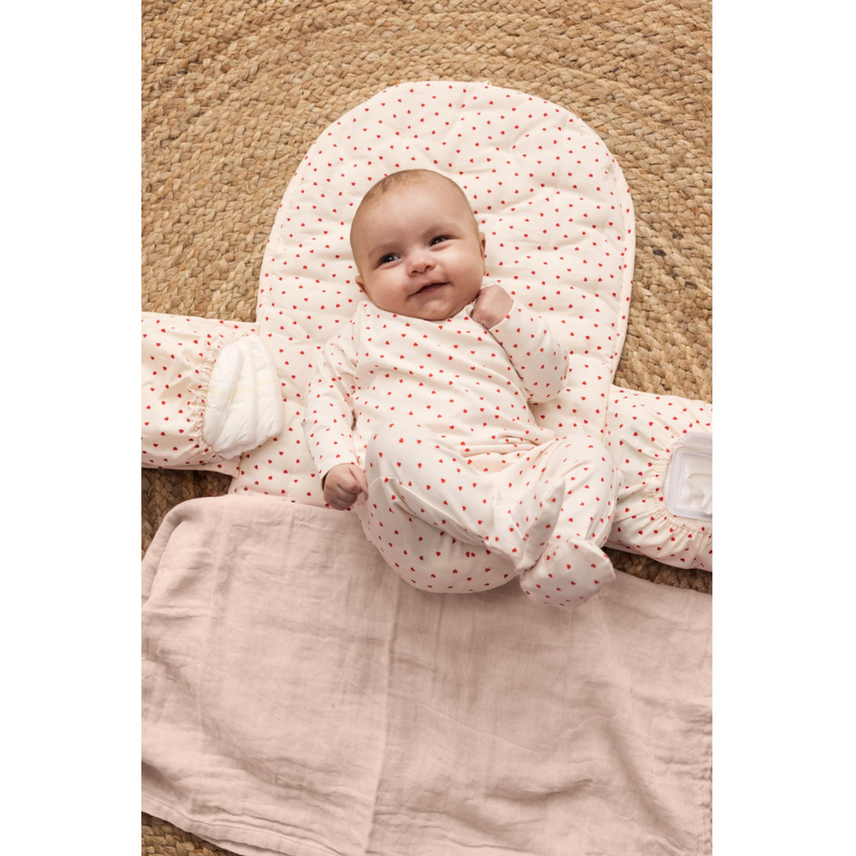 MarMar Newborn Modal Smooth Print Happy Hearts Rubetta Heldrakt