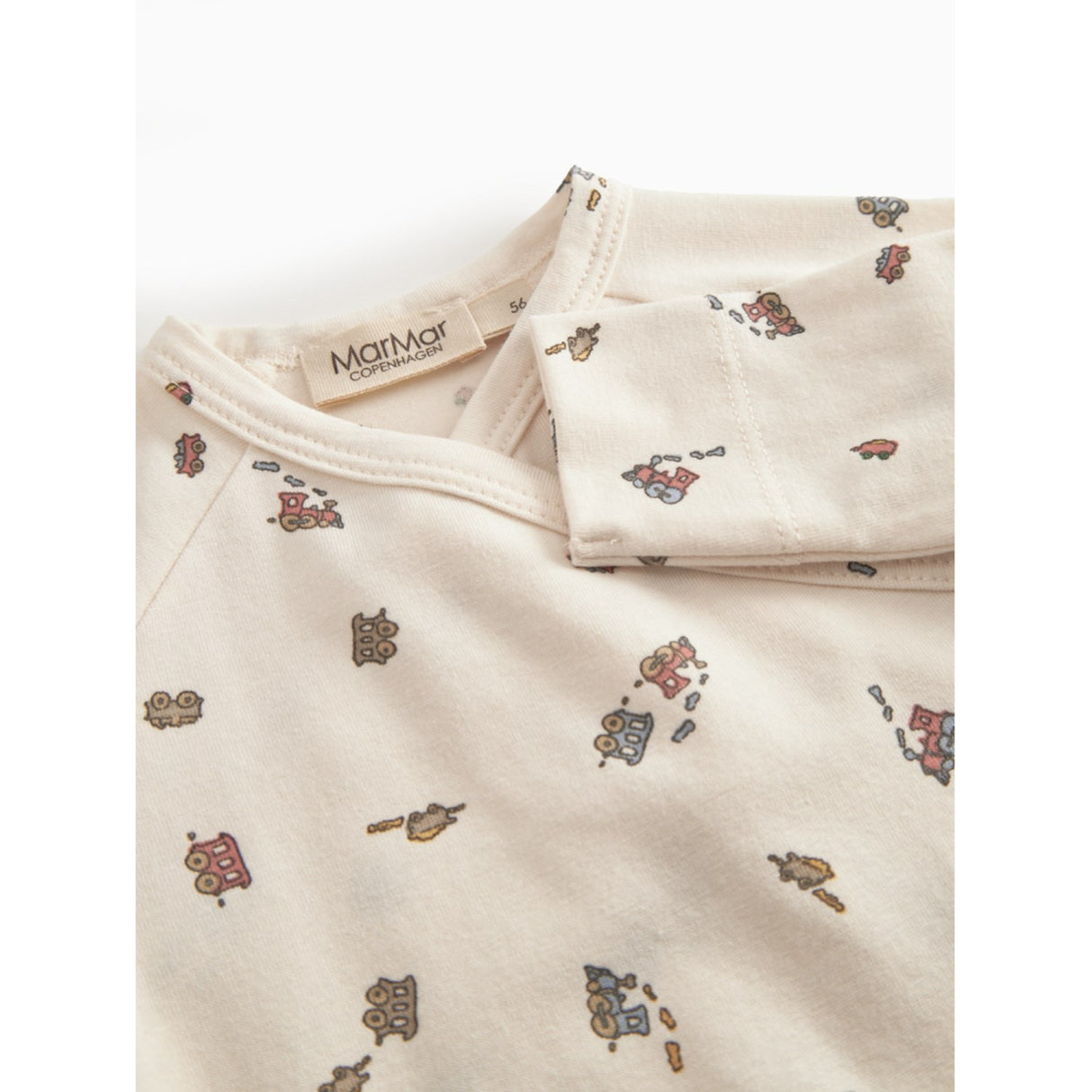 MarMar Newborn Modal Smooth Print Trains Rubello Heldrakt