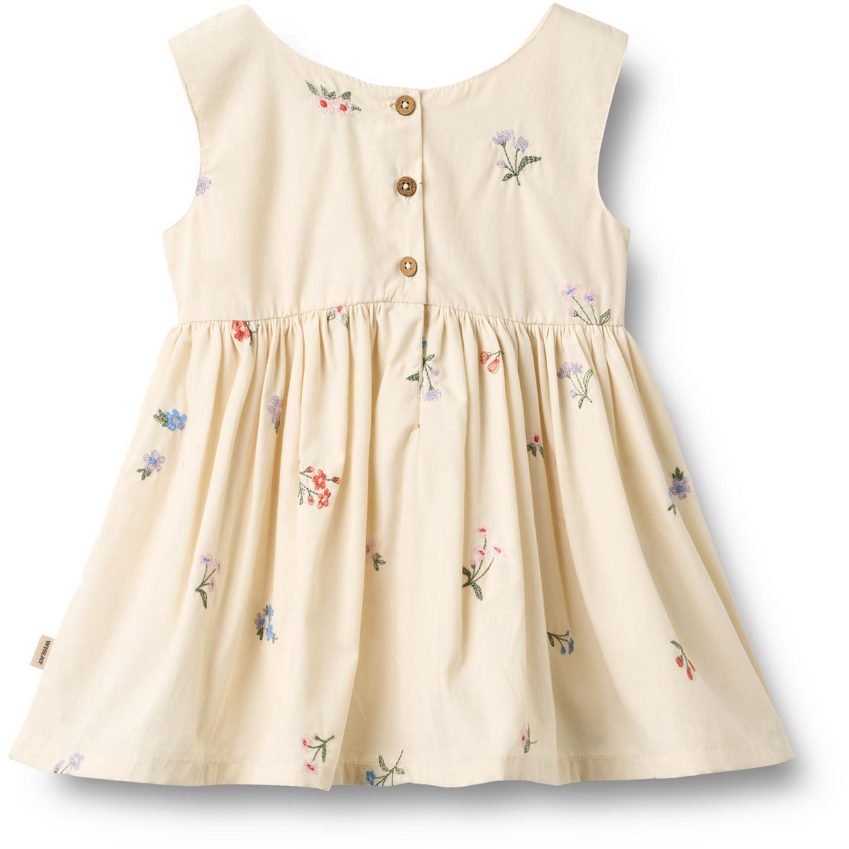 Wheat Ivory Embroidery Flowers Pinafore Wrinkle Sienna Kjole