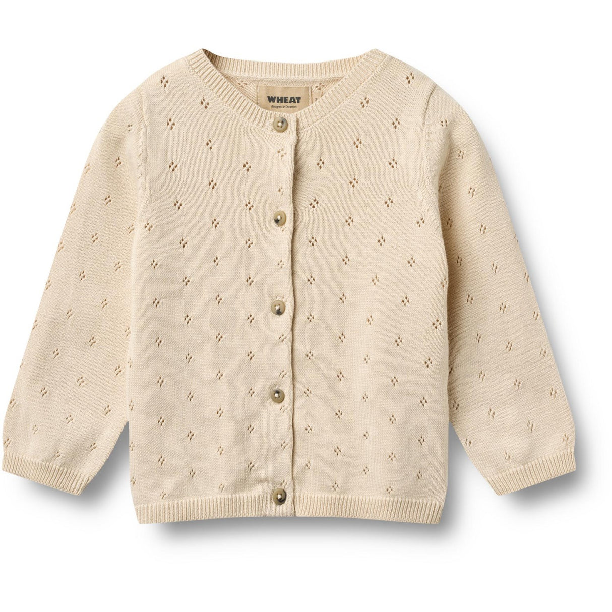 Wheat Sandshell Strikk Cardigan Maia