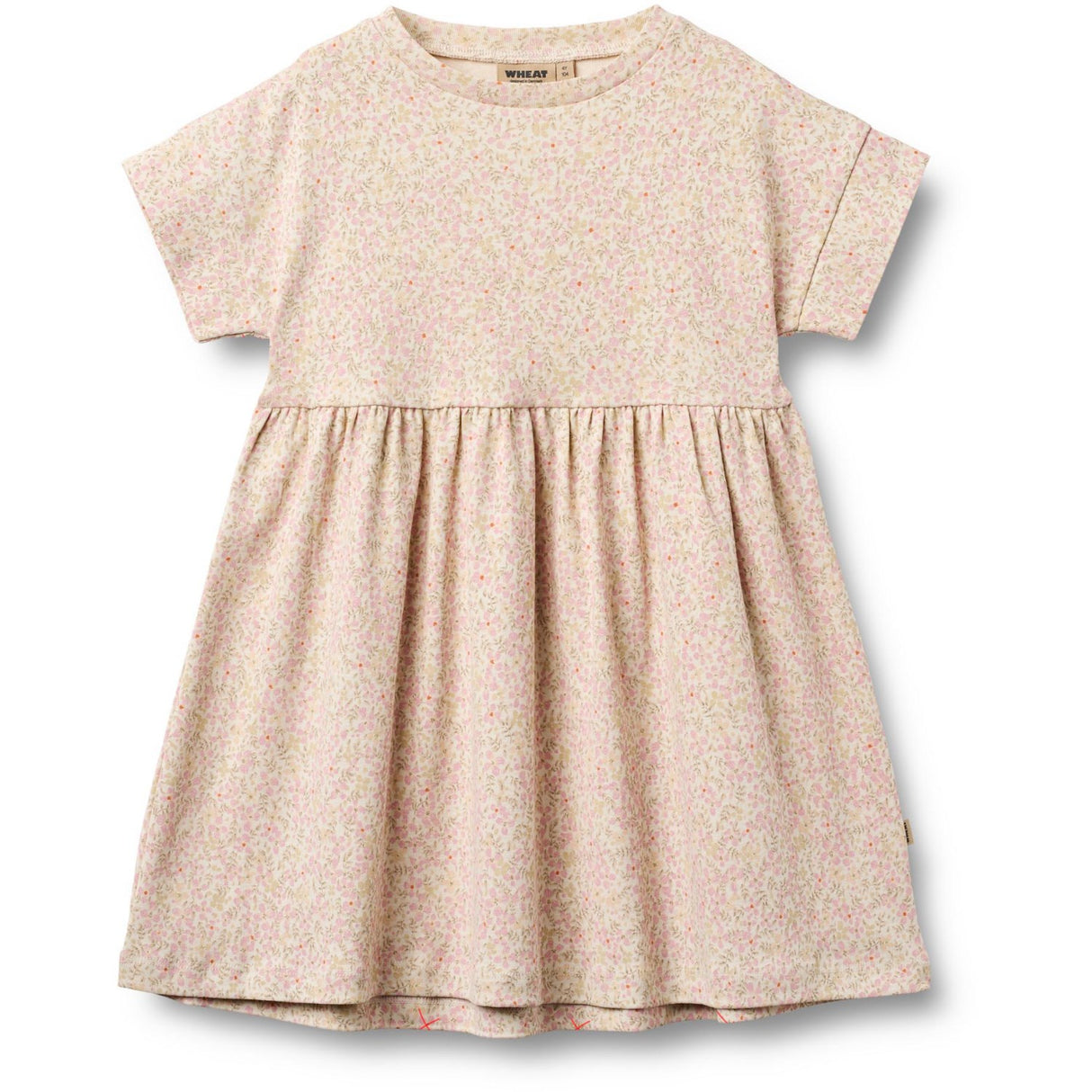 Wheat Coral Flowers Jersey Kjole S/S Emilie