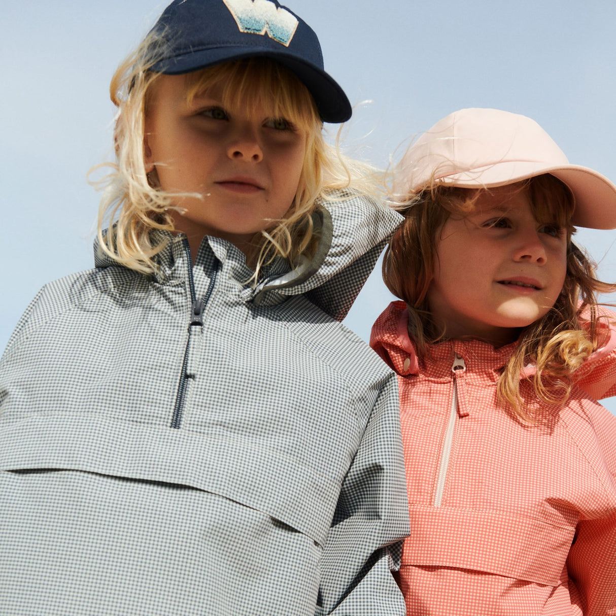 Wheat Blue Check Lightweight Shell Jakke Skyen