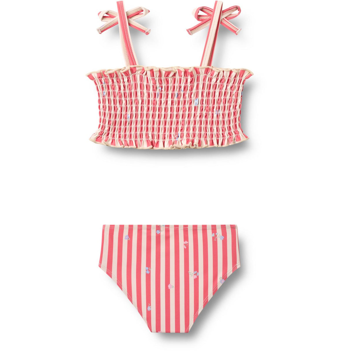 Wheat Red Stripe Flowers Bikini Carla