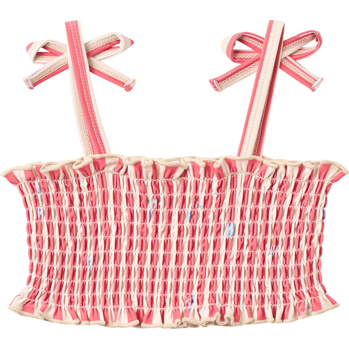Wheat Red Stripe Flowers Bikini Carla