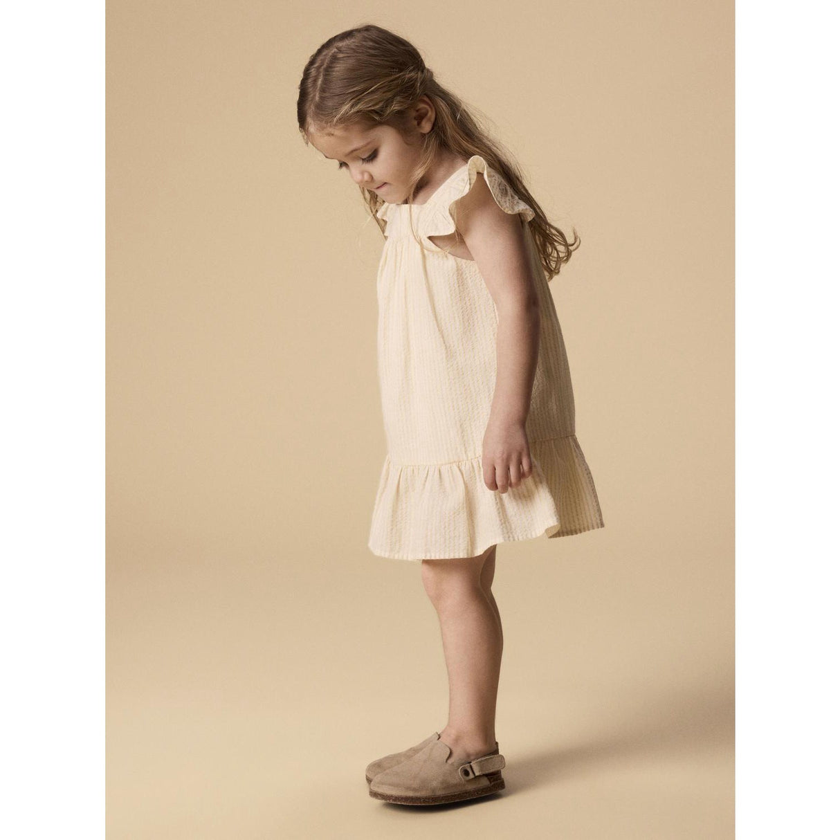 Lil'Atelier Coconut Milk Sahara Sun Nmffolly Stropp Loose Kjole Lil
