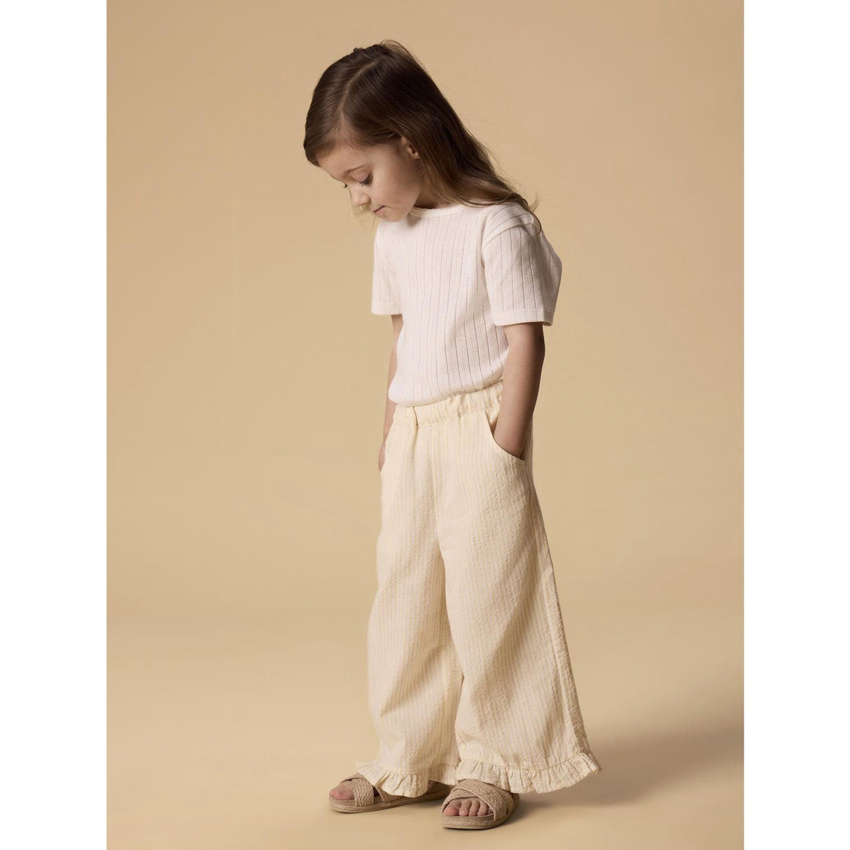 Lil'Atelier Coconut Milk Sahara Sun Nmffolly Wide Bukser Lil