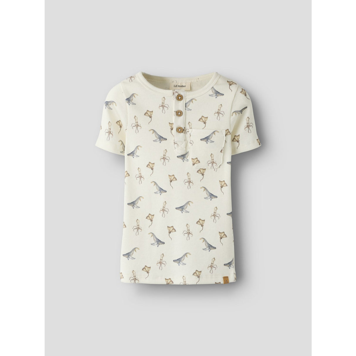 Lil'Atelier Coconut Milk Sea Animals Nmmlavo Esi Ss Slim Topp Lil
