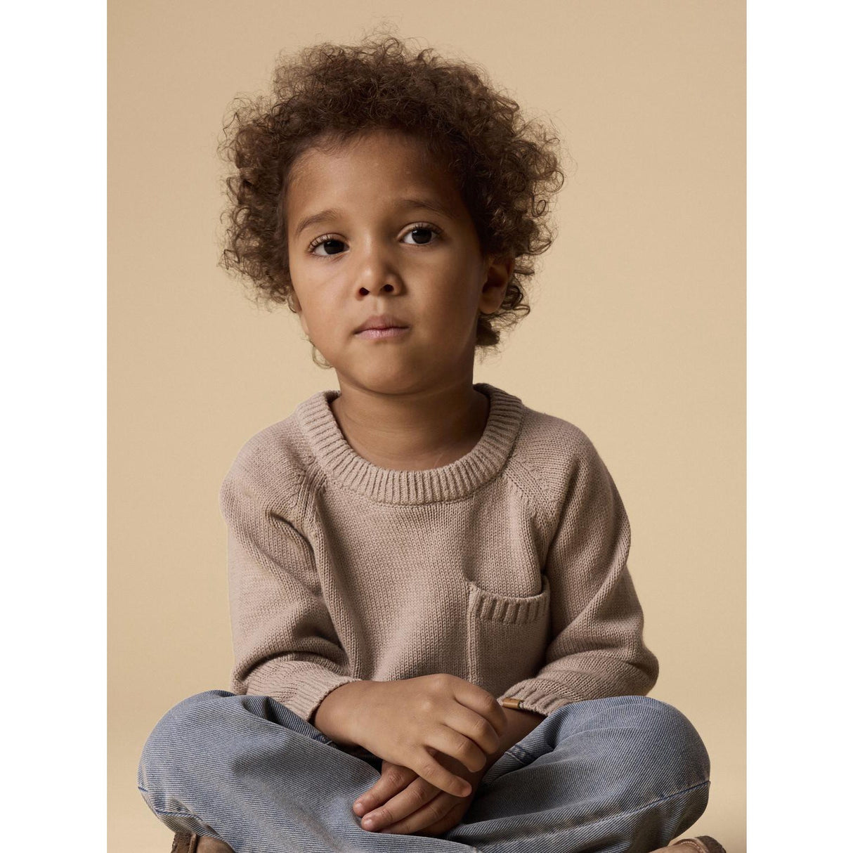 Lil'Atelier Oxford Tan Nmmfogon Ls Strikk Lil