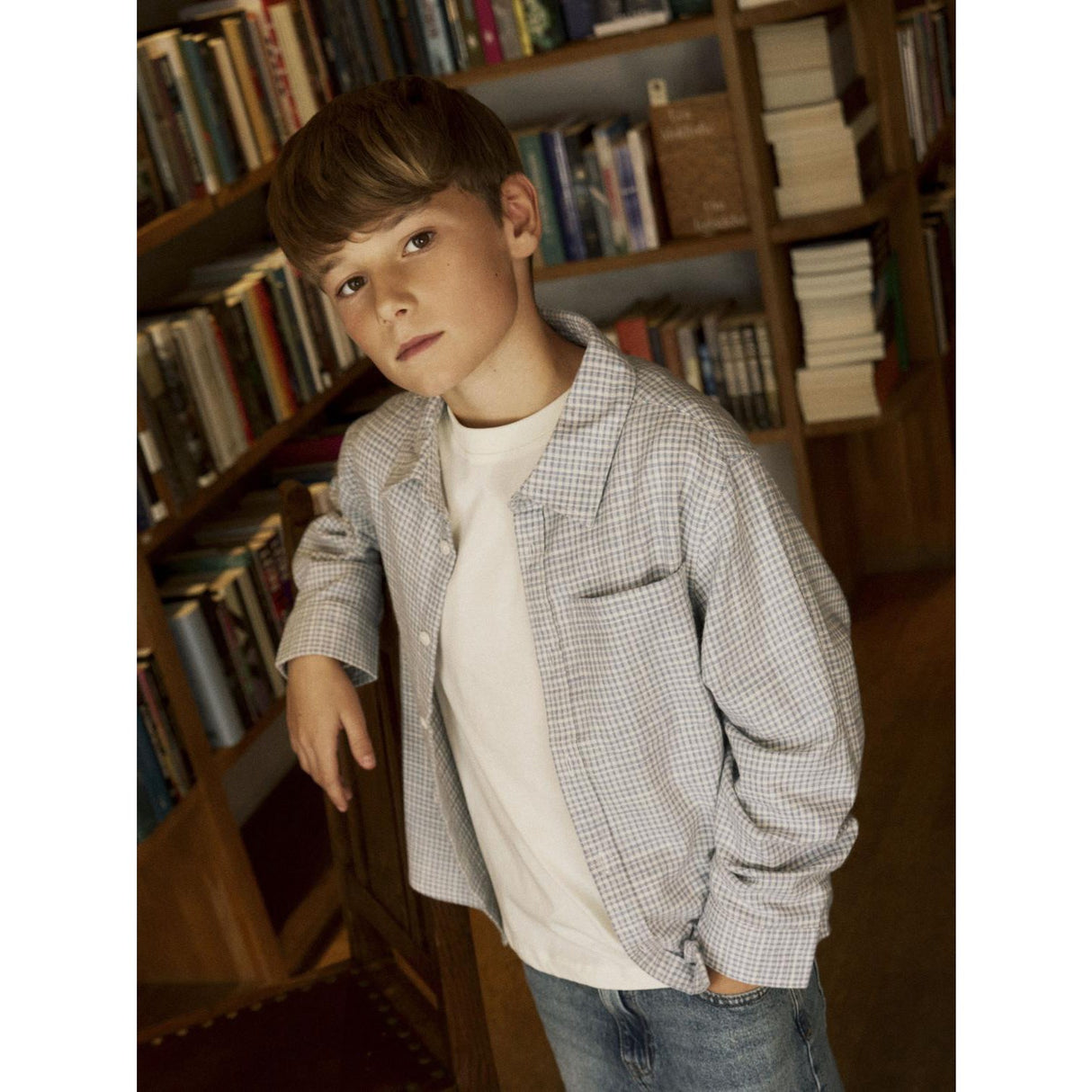 Name It Ashley Blue Small Check Nkmkristian Ls Overshirt Box