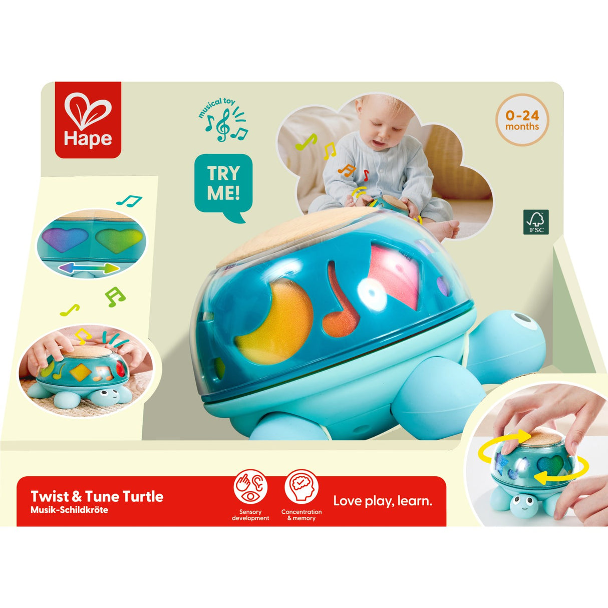Hape Twist & Tune Musikalsk Skilpadde