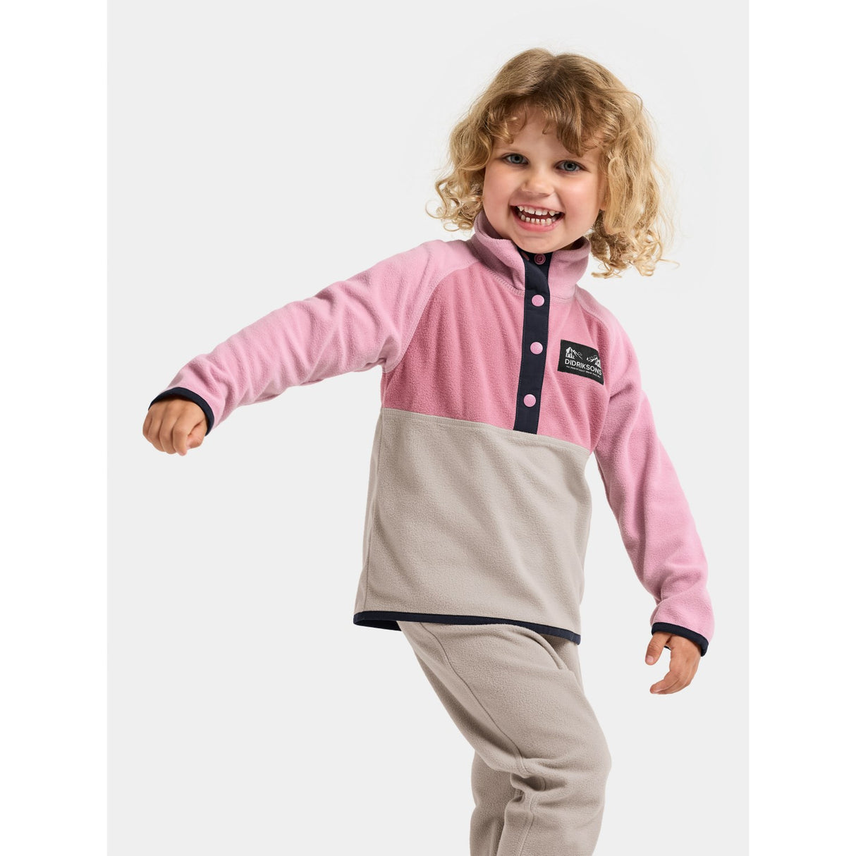 Didriksons Heather Pink Monte Kids Half Bu 5