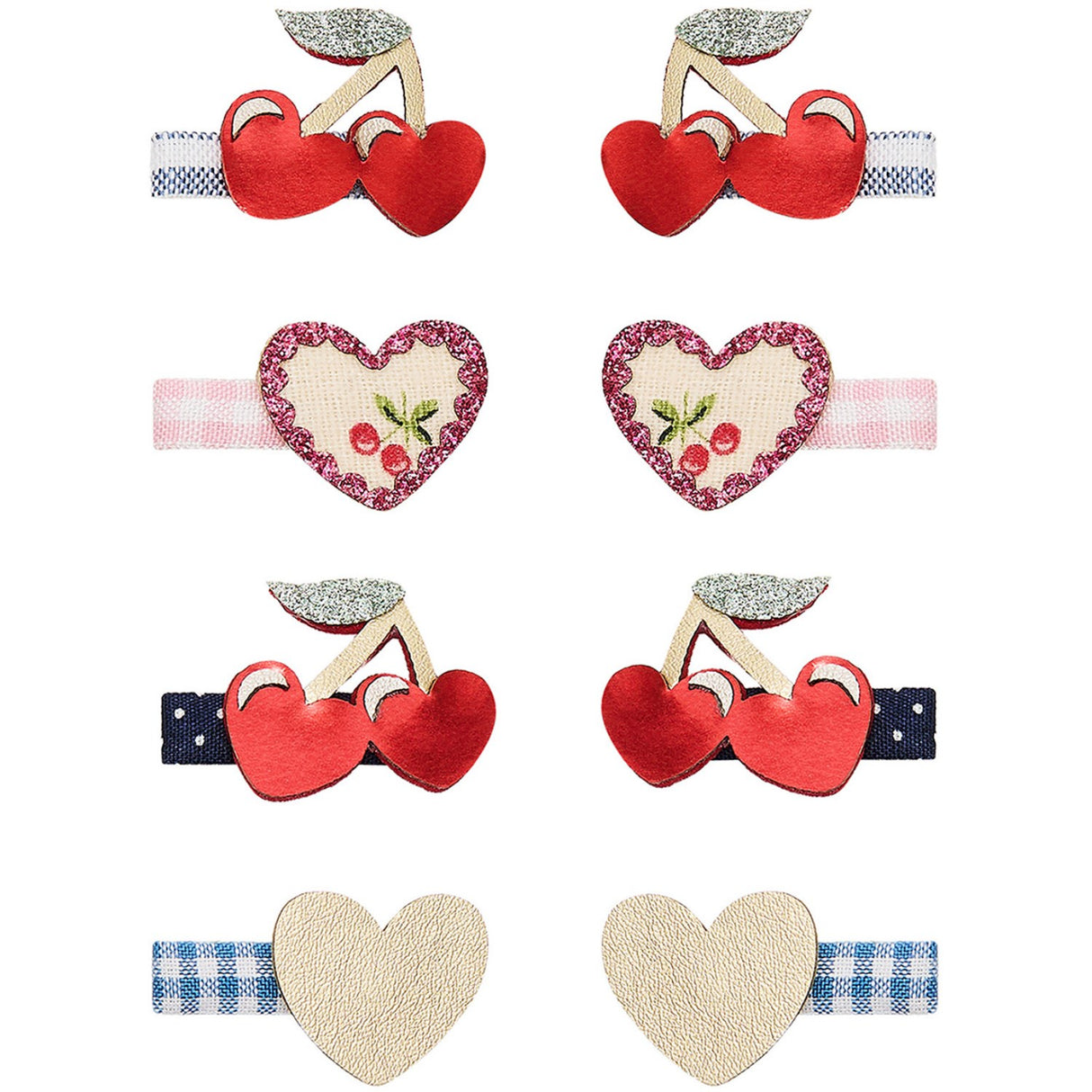Mimi & Lula 8 Hårclips - Mini Red Cherries Mon Cheri