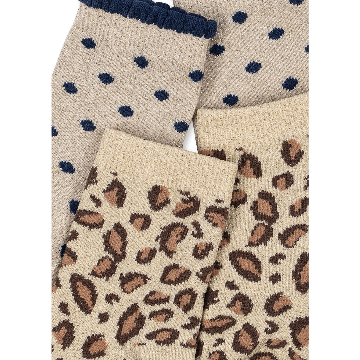 Konges Sløjd Leo/Dot 2 Pakke Leo Og Dot Glitter Jacquard Strømper