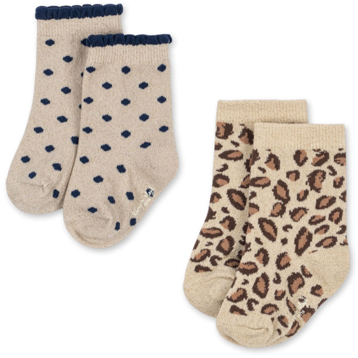 Konges Sløjd Leo/Dot 2 Pakke Leo Og Dot Glitter Jacquard Strømper