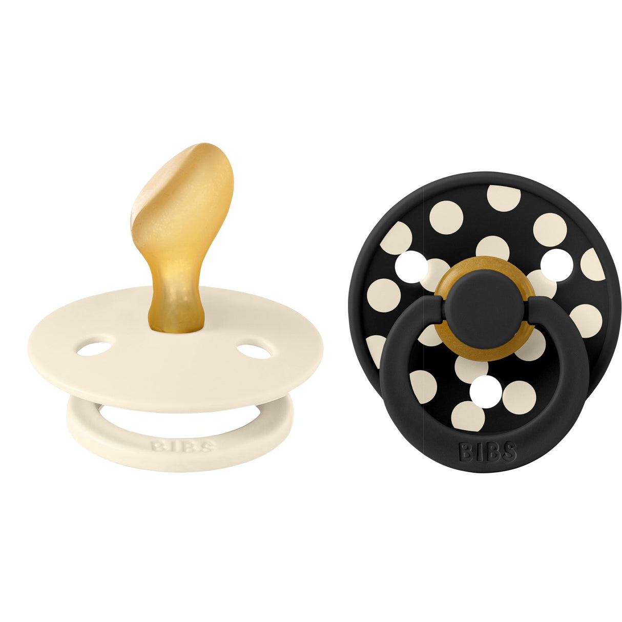 Bibs Ivory/Black Smokk Studio Colour 2-Pakning Polka Anatomical Latex