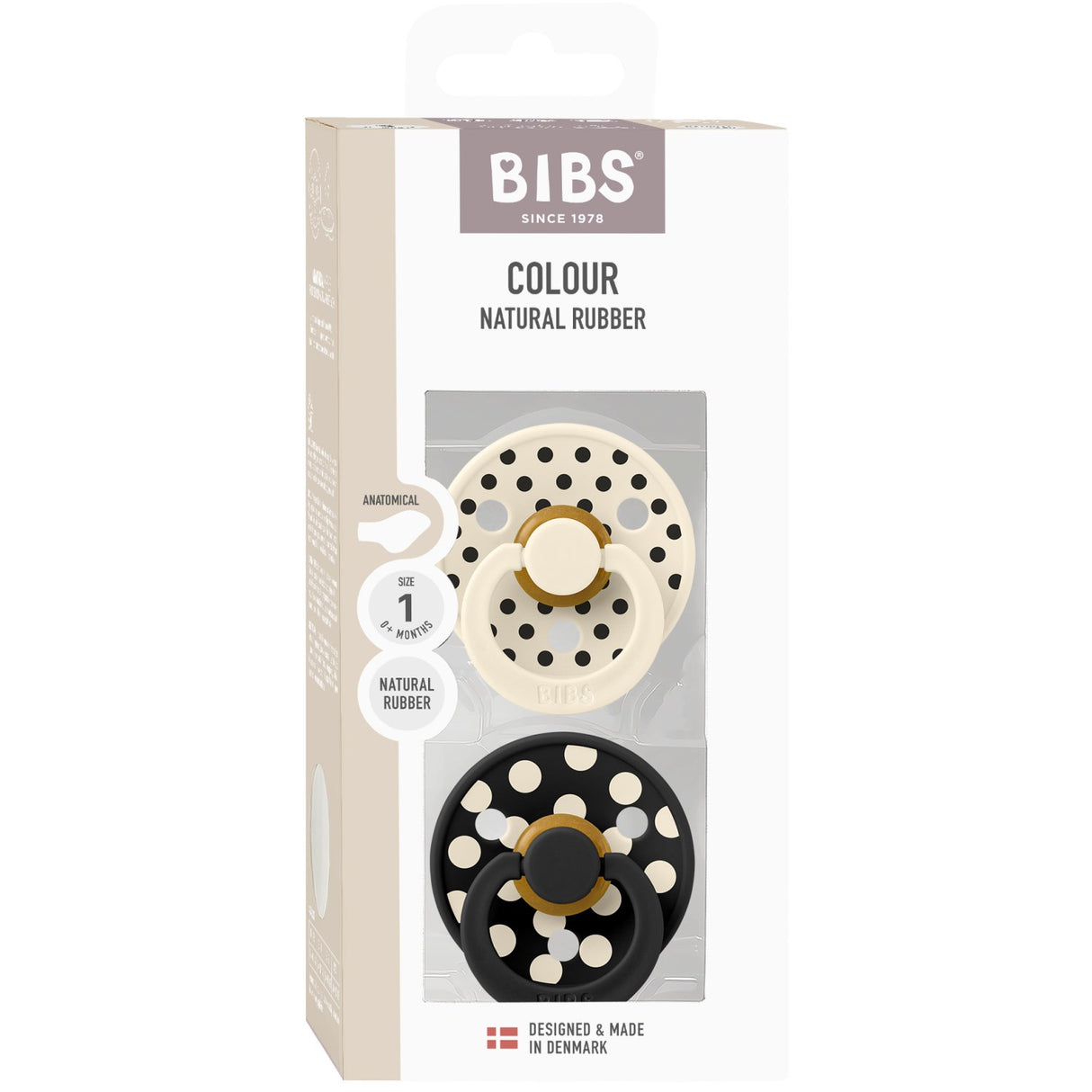 Bibs Ivory/Black Smokk Studio Colour 2-Pakning Polka Anatomical Latex