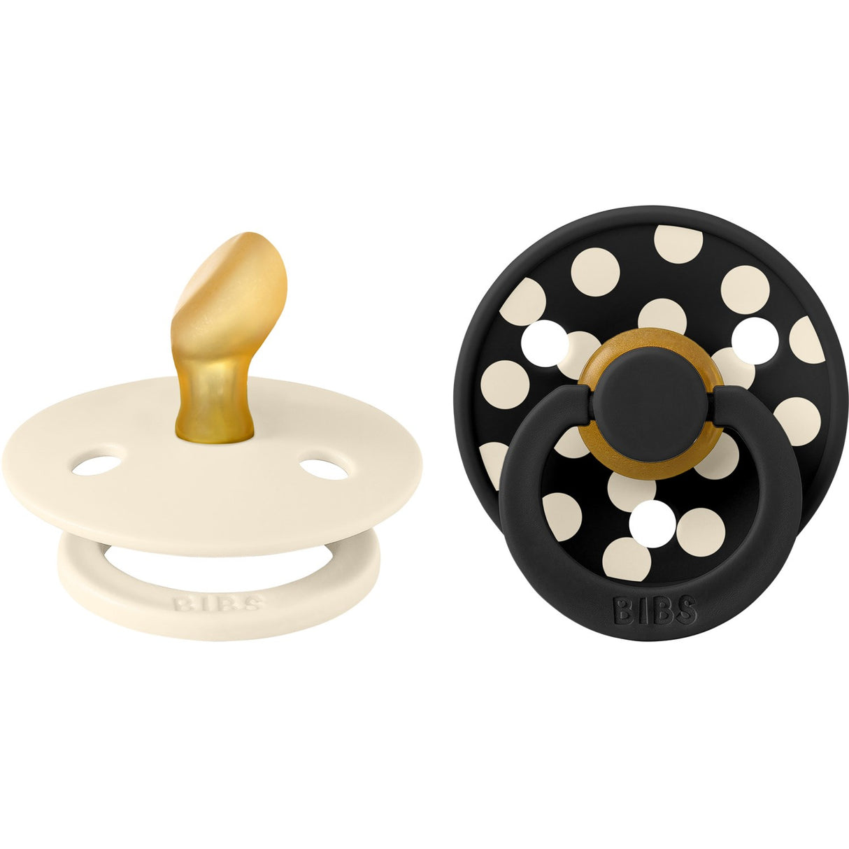 Bibs Ivory/Black Smokk Studio Colour 2-Pakning Polka Anatomical Latex