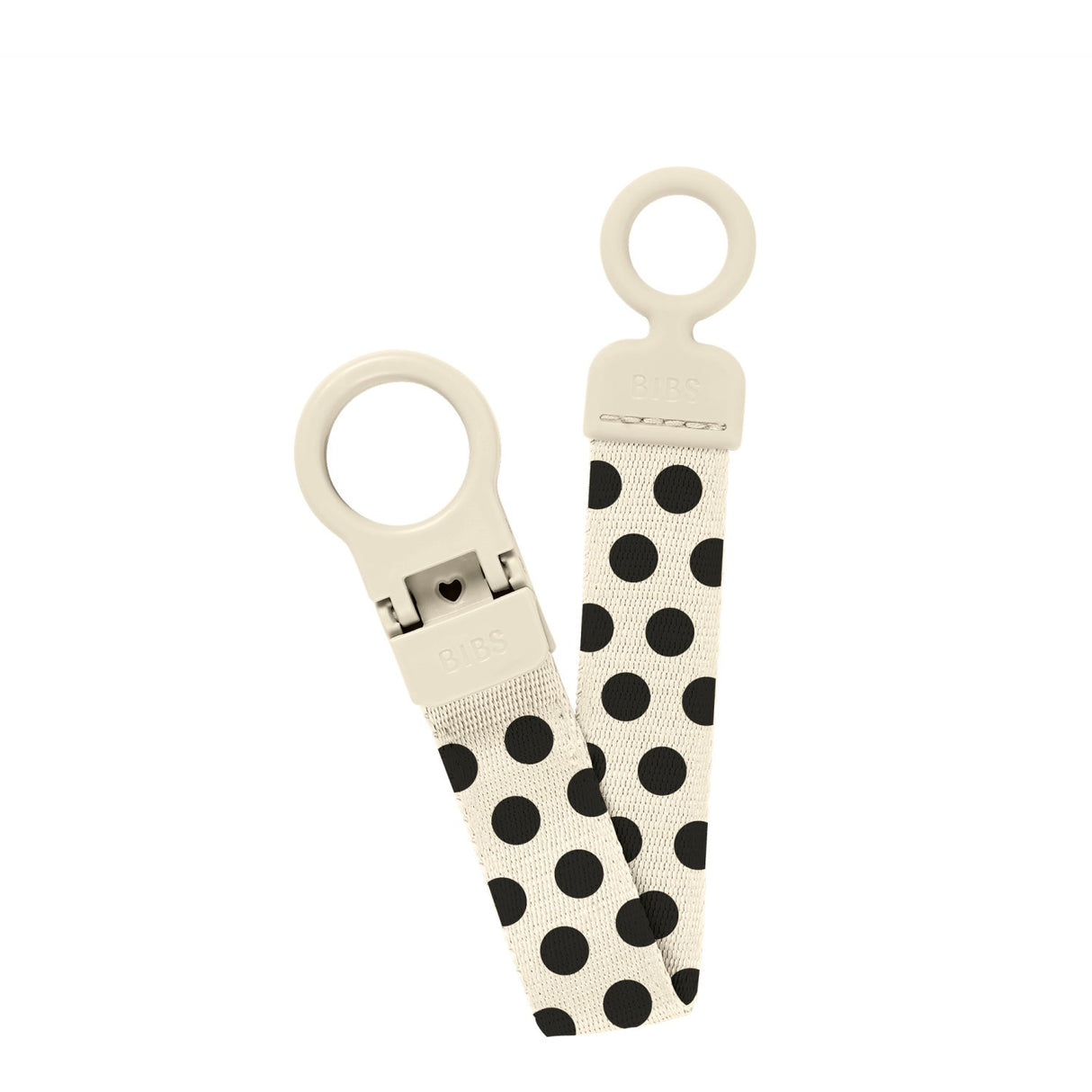 Bibs Ivory Black Studio Smokk Clip Loop Polka Ivory Black