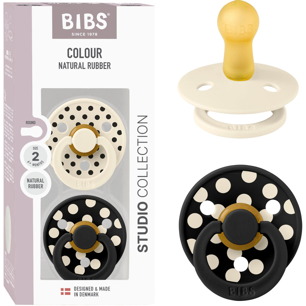 Bibs Ivory/Black Smokk Studio Colour 2-Pakning Polka Latex