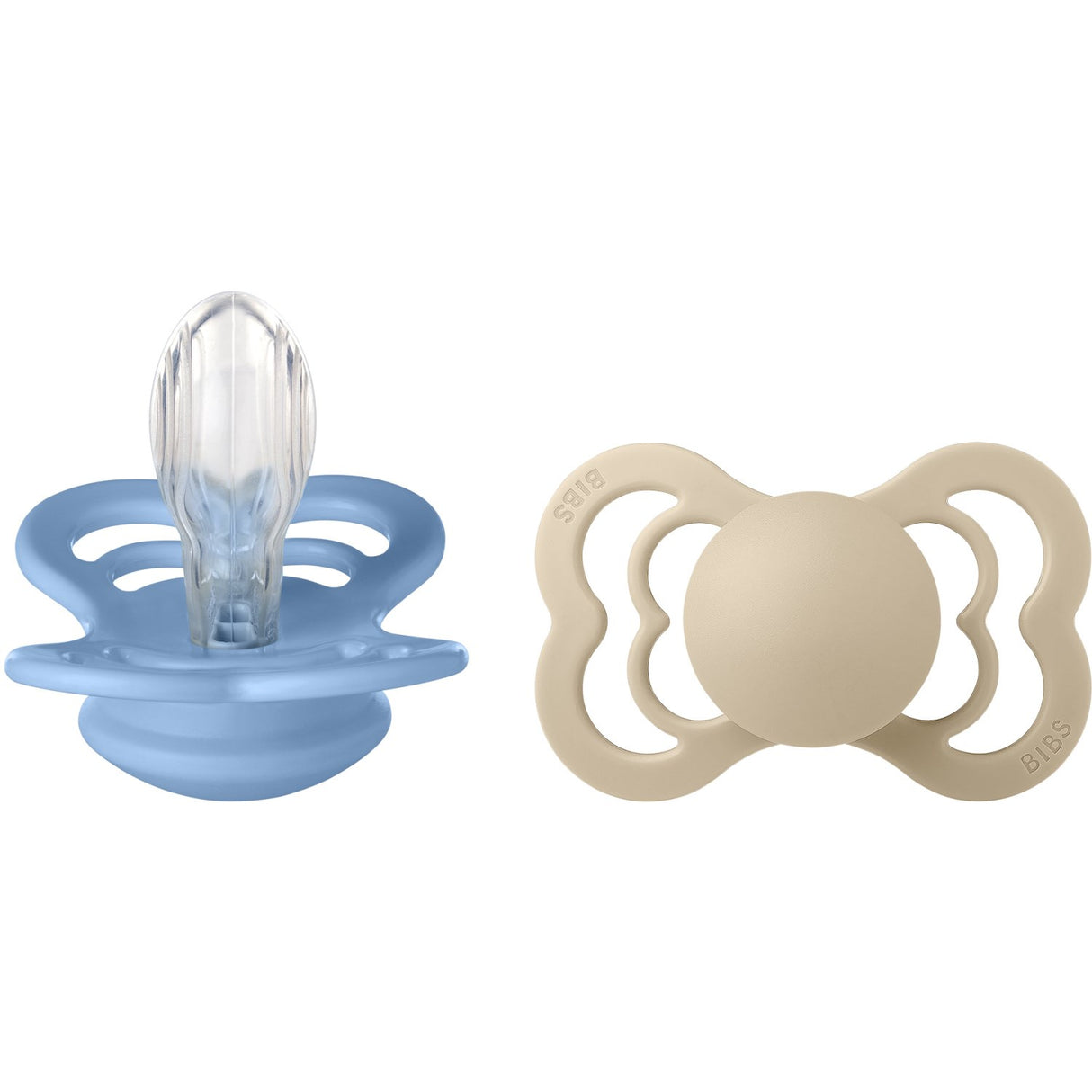 Bibs Vanilla/Sky Blue Smokk Supreme 2-Pakning Silikon