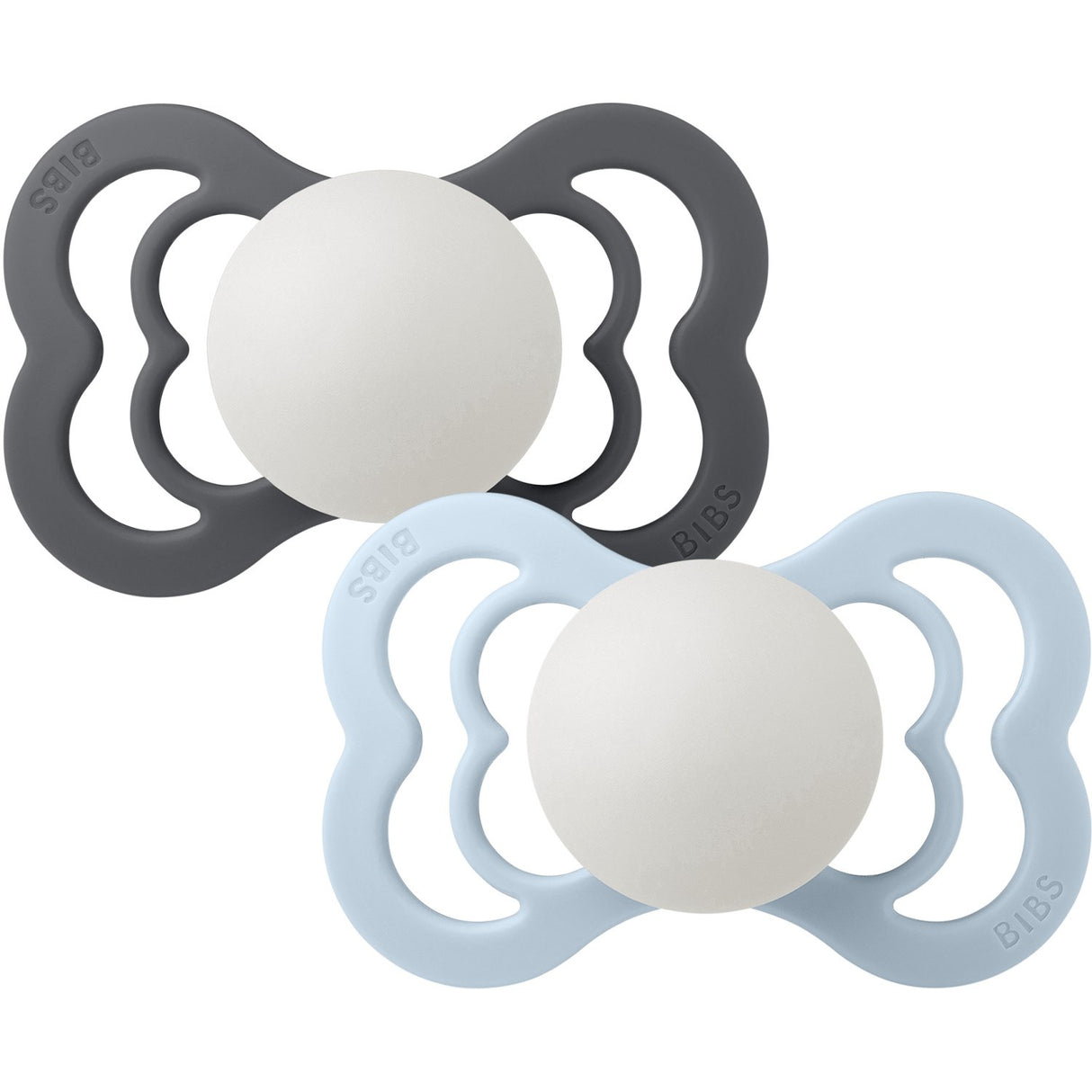 Bibs Iron Glow/Baby Blue Glow Smokk Supreme 2-Pakning Silikon