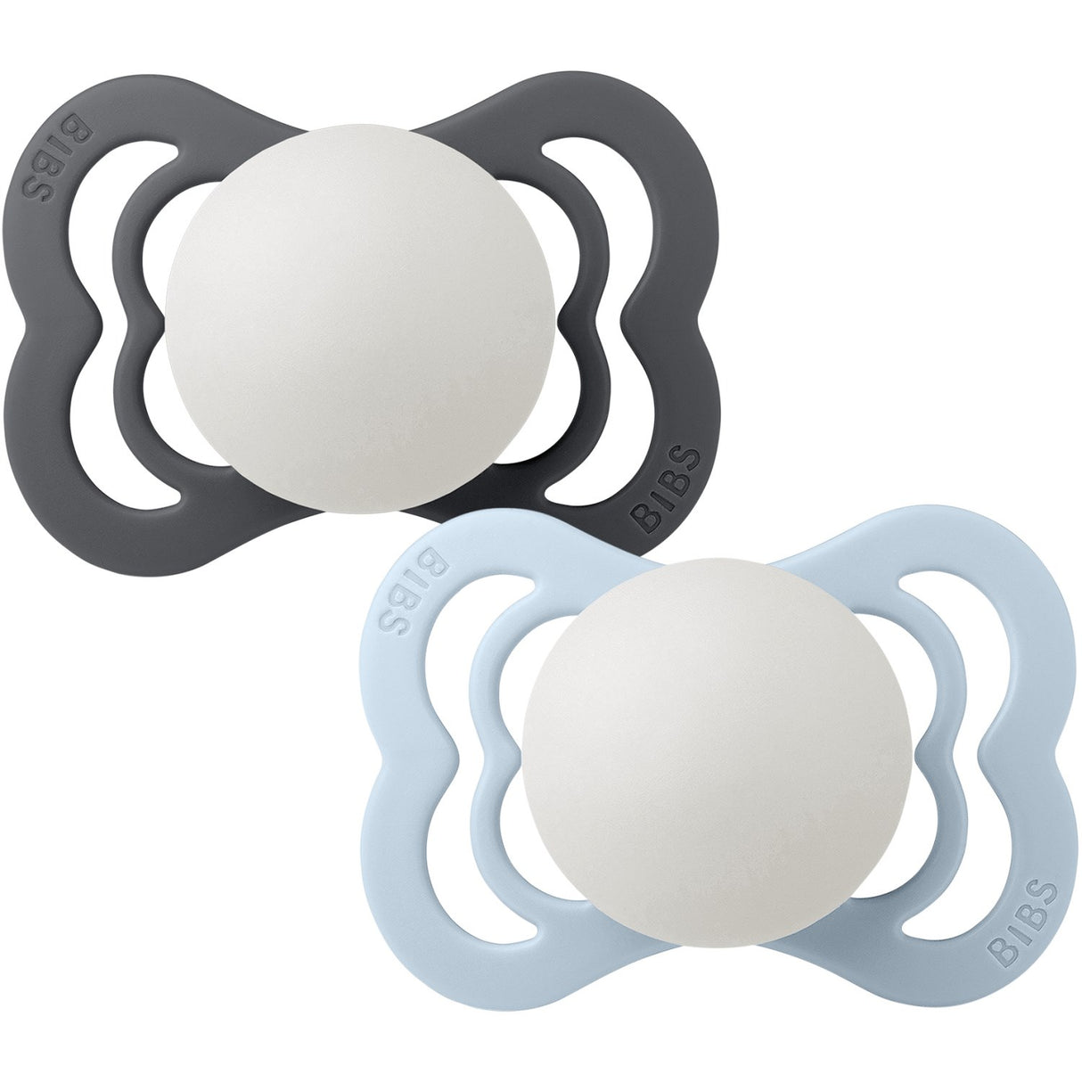 Bibs Iron Glow/Baby Blue Glow Smokk Supreme 2-Pakning Silikon