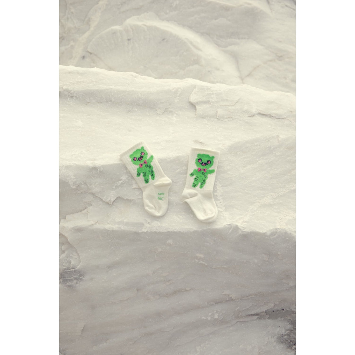 Mini Rodini Off-white Alien 2-Pakning Strømper