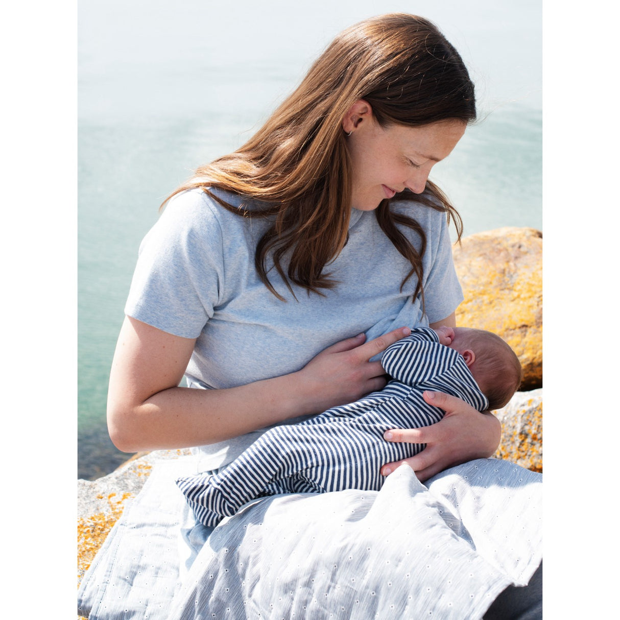 Serendipity Navy/Offwhite Newborn Stripe Drakt