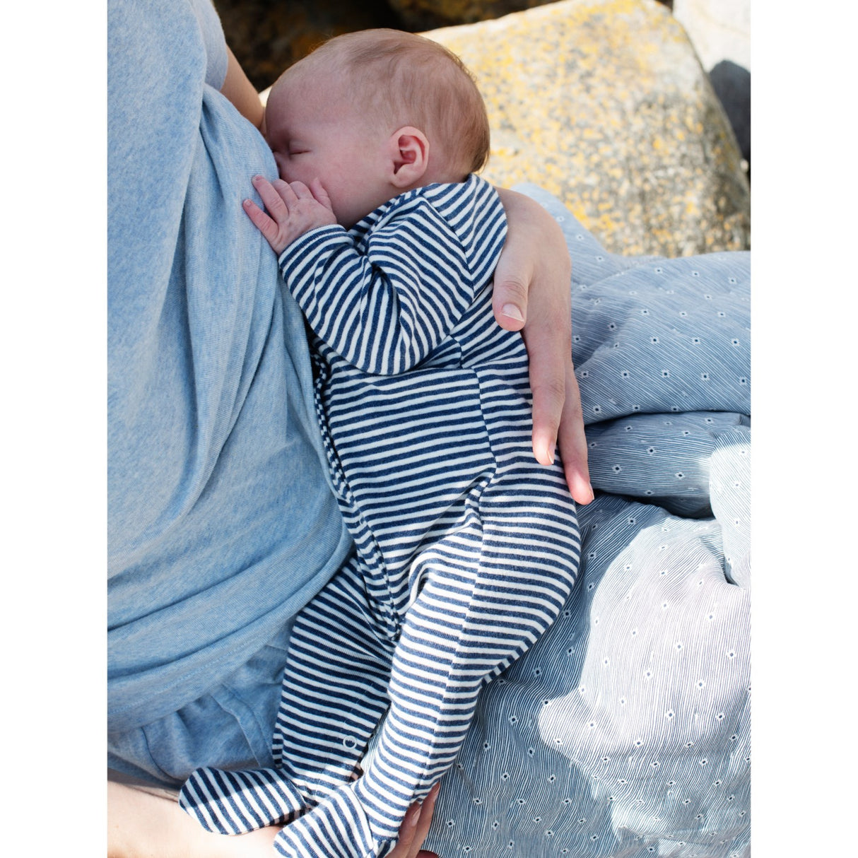 Serendipity Navy/Offwhite Newborn Stripe Drakt