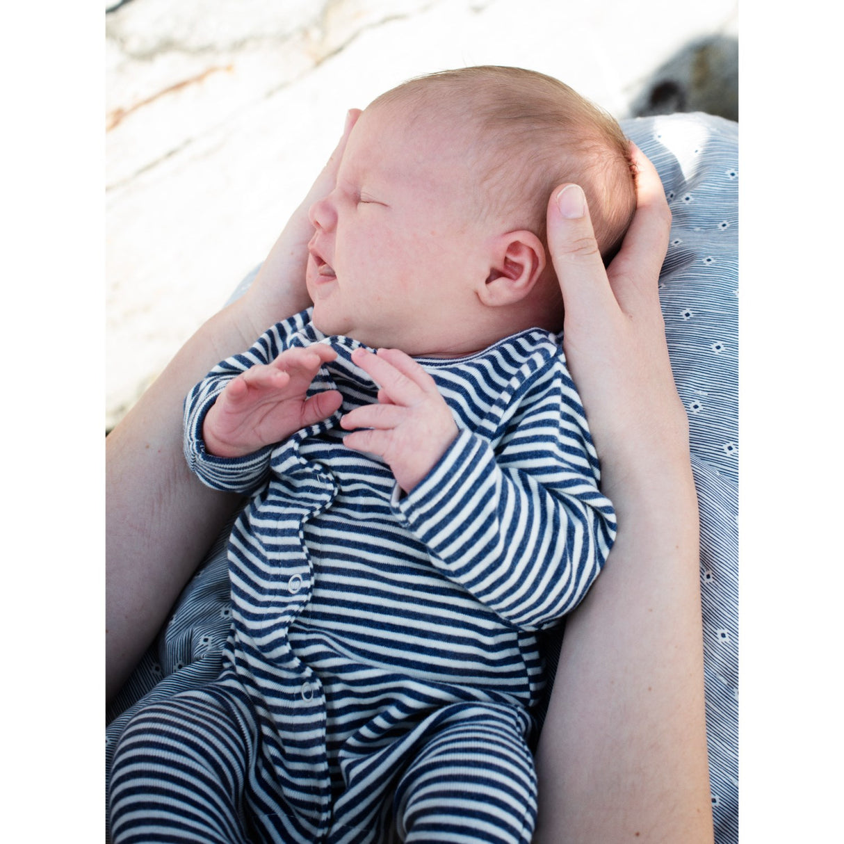 Serendipity Navy/Offwhite Newborn Stripe Drakt