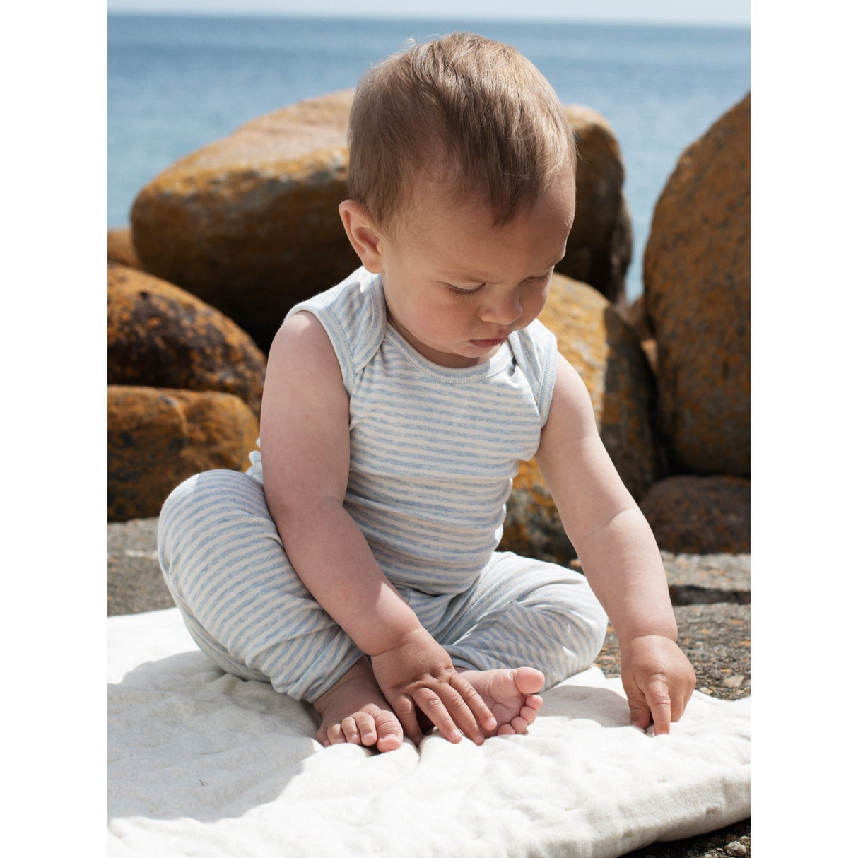 Serendipity Mist/Offwhite Baby Tank Stripe