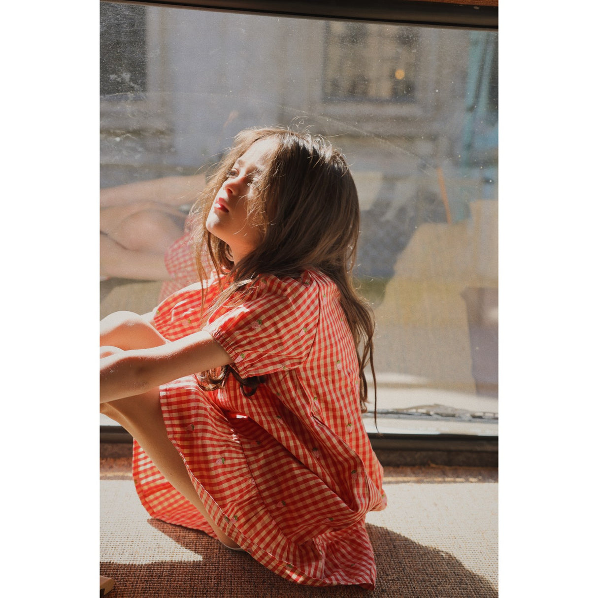 Flöss Red-pink Berry Gingham Molly Pineberry Kjole