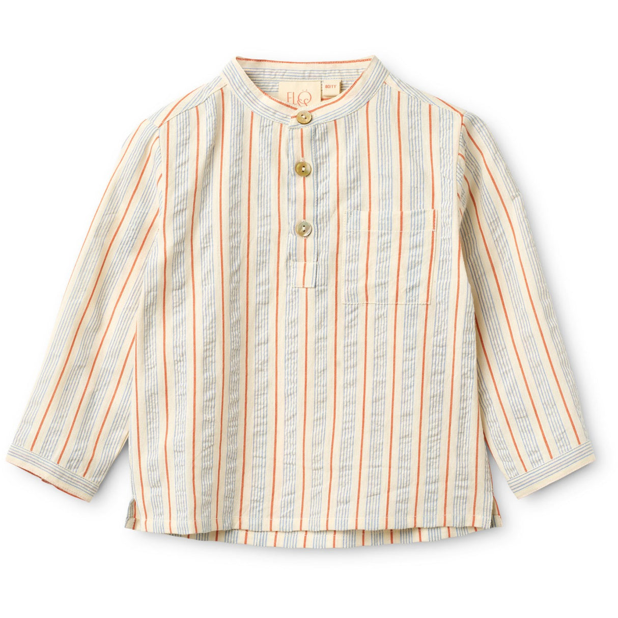 Flöss Blue-tangerine Stripe Robin Skjorte