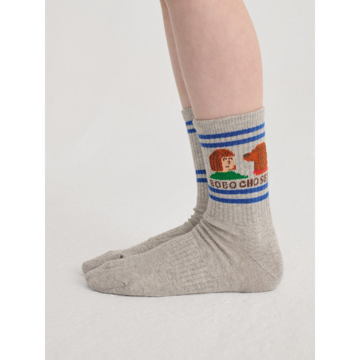 Bobo Choses Heather Grey Friends In A Pickle Kort Strømper