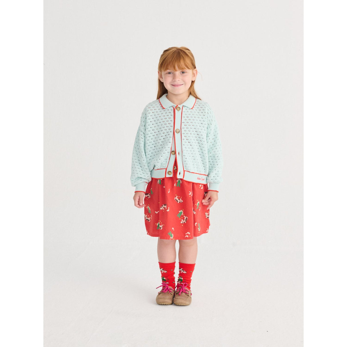 Bobo Choses Red Farm Adventure All Over Woven Kjole