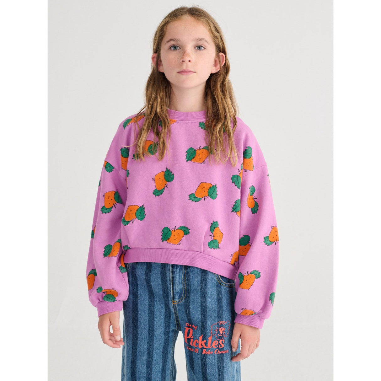 Bobo Choses Purple Tangerine All Over Cropped Collegegenser