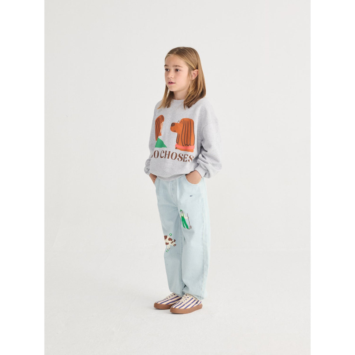 Bobo Choses Heather Grey Friends In A Pickle Collegegenser