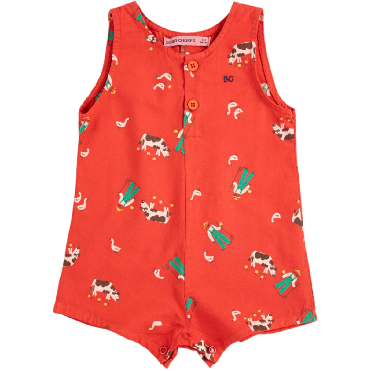 Bobo Choses Red Farm Adventure All Over Playsuit