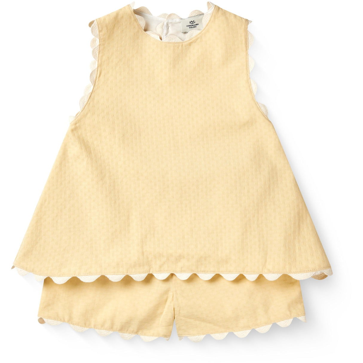 COPENHAGEN COLORS Pale Yellow Comb. Deco Topp & Shorts Sett