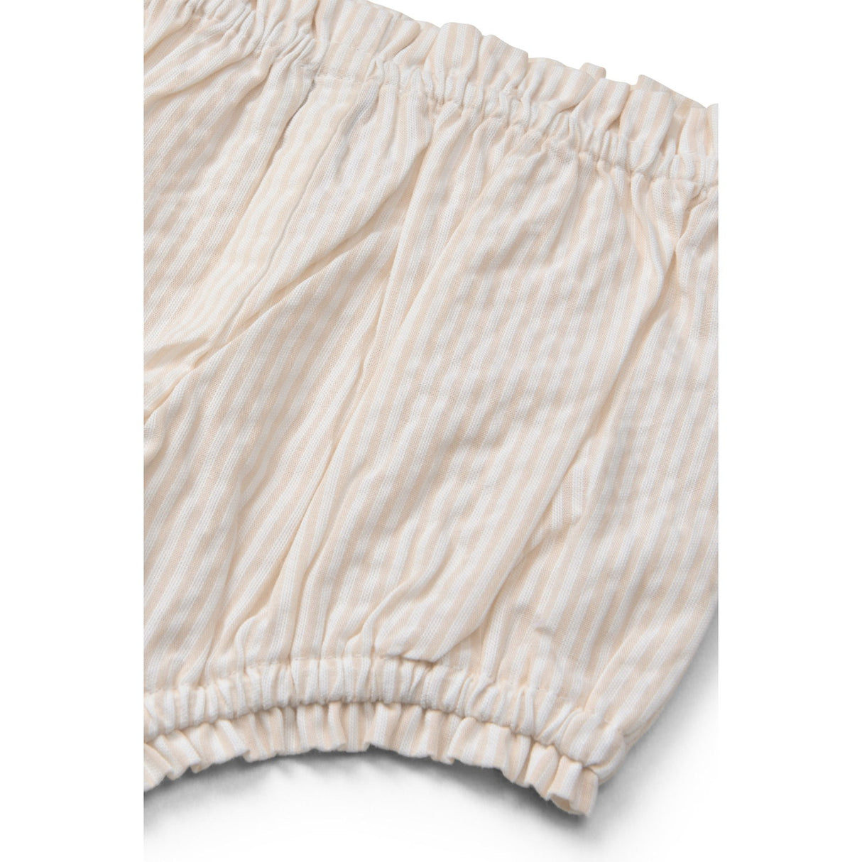 COPENHAGEN COLORS Dusty Rose W Cream Stripe W. Flower Seersucker Baby-Set W. Embroidery